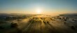 © imageBROKER - Aerial panorama of the Radolfzeller Aachried at sunrise and ground fog, on the horizon the western part of Lake Constance, Radolfzell, Constance district, Baden-Wuerttemberg, Germany, Europe