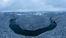 Lac De Moron In Winter Dress, Canton Neuchatel, Switzerland, Europe