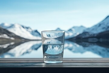 Poster - glass of water with ice in the background