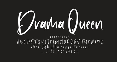 Wall Mural -  drama queen Script font Best Alphabet Alphabet Brush Script Logotype Font lettering handwritten