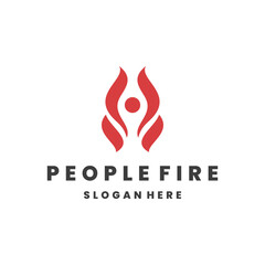 Wall Mural - people fire logo template vector illustration design