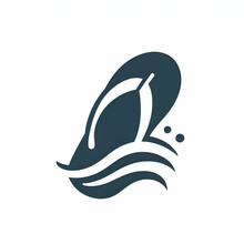Flip Flops Vector Illustration Logo Isolated On White Background 