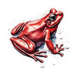 watercolour red frog