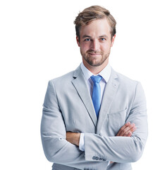 smile, confident and portrait of young businessman in a suit with pride, good and positive attitude.