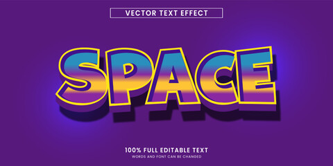 Wall Mural - Design editable text effect, space 3d text vector illustration