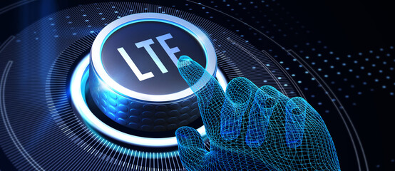 Business, Technology, Internet and network concept. LTE abbreviation, modern technology concept. 3d illustration