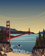 San Francisco Card, Vertical Banner, City Poster, Postcard
