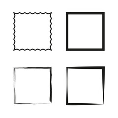 Wall Mural - Set of grunge square frames. Vector illustration. EPS 10.