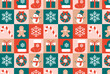 seamless pattern with a set of Christmas icons for banners, cards, flyers, social media wallpapers, etc.