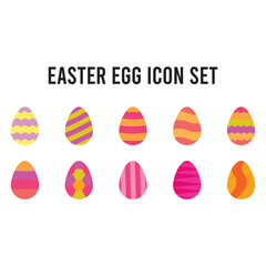 Sticker - easter egg icon set vector