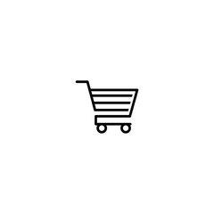 Poster - Shopping cart line art icon for apps and websites. Shopping cart icon isolated on white background