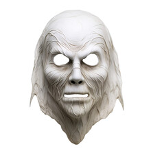 Ghostly Ghoul Visage Mask Isolated On Transparent Background.