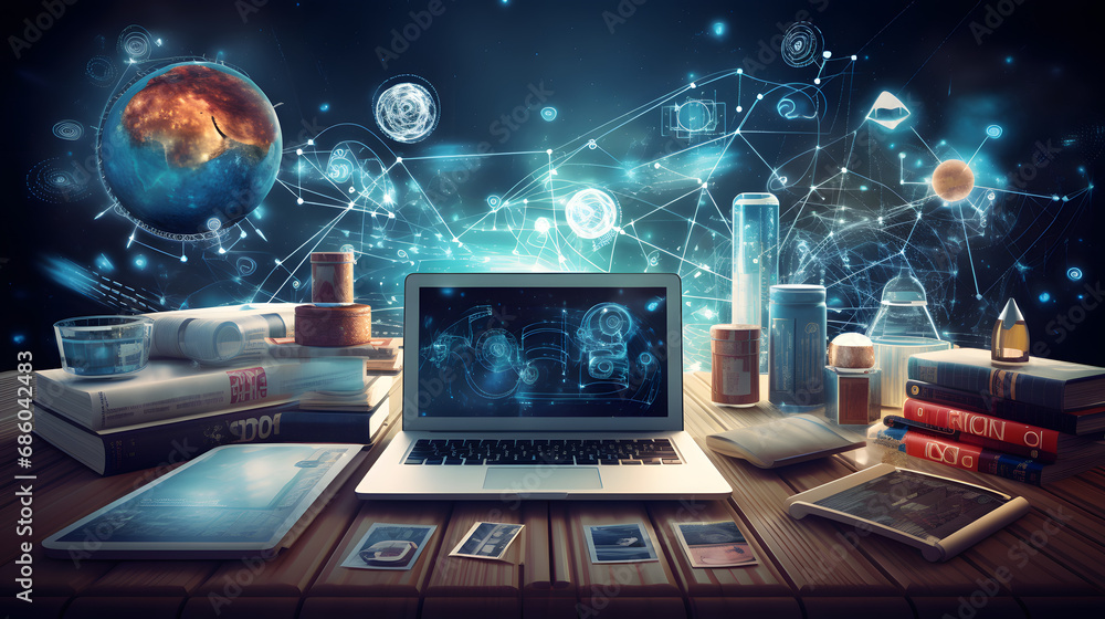 Technology Science Learning Science technology concept. Education technology. generative ai. Stock ...