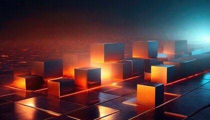 Wall Mural - Abstract Background with Cubes