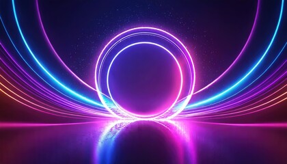 colorful background with abstract shape glowing in ultraviolet spectrum, curvy neon lines. Futuristic energy concept