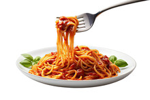 Delicious Spaghetti With Sauce Linguine On A Fork On Transparent Background