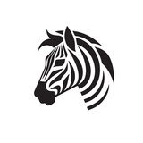 Fototapeta Konie - Zebra in cartoon, doodle style. Isolated 2d vector illustration in logo, icon style, Eps 10, black and white. AI Generative