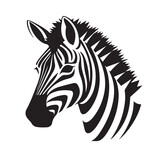 Fototapeta Konie - Zebra in cartoon, doodle style. Isolated 2d vector illustration in logo, icon style, Eps 10, black and white. AI Generative