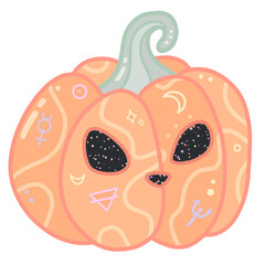 Halloween Pumpkin Cosmic Symbols 