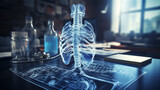 Fototapeta  - 3d rendering x-ray image of human spine over medical background