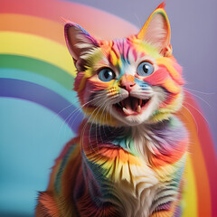  a colorful cat