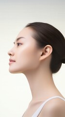 Wall Mural - portrait of beauty asian woman with perfect healthy glow skin facial