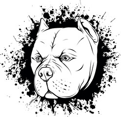 Wall Mural - vector illustration of head dog black and white