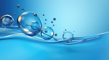 Oil Bubbles Or Water Drops For Lab And Science Concept Background. Generative AI