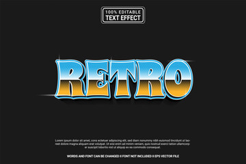 editable text effect retro 3d cartoon template style modren premium vector