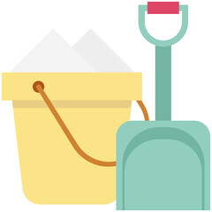 Sticker - illustration of a bucket and brush