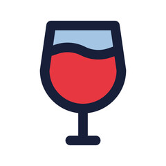 Poster - wine flat liine icon