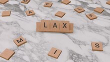 LAX word written on scrabble