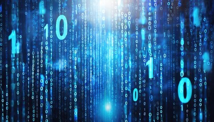 Binary code: digital data in cyberspace. Generated with AI