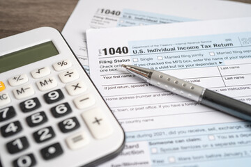 Wall Mural - Form 1040, U.S. Individual Income Tax Return, tax forms in the U.S. tax system.