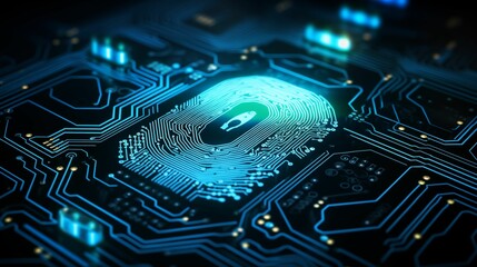 Biometric authentication displays the fingerprint scanning process.