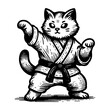karate cat martial arts sketch