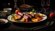 © Usman - Food photography, grilled beef, grilled vegetables, in a luxurious kitchen style