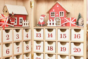 Wall Mural - The advent calendar with Santa Claus