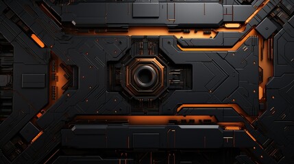 Dark color Scifi design external panels abstract