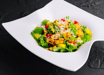 Wall Mural - corn salad, peppers and parmesan cheese