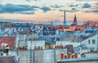 Paris cityscape and rooftops during winter