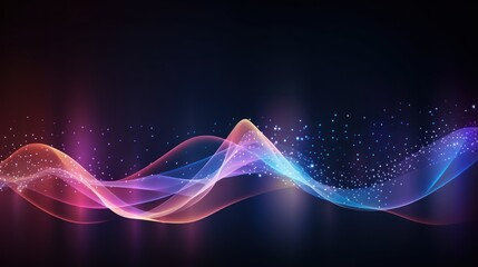 Wall Mural - abstract technology background with waving particle design