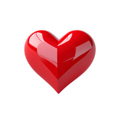 3d heart icon isolated on transparent background. AI generated.