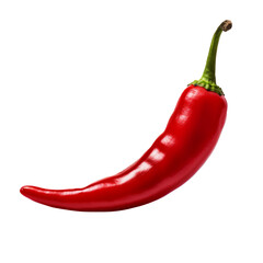 Wall Mural - Single spicy juicy chili close up isolated on transparent background. AI generated.