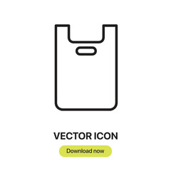 Leinwandbilder - Plastic Bag icon vector. Linear-style sign for mobile concept and web design. Plastic Bag symbol illustration. Pixel vector graphics - Vector.	
