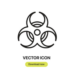 Poster - Biohazard icon vector. Linear-style sign for mobile concept and web design. Biohazard symbol illustration. Pixel vector graphics - Vector.	
