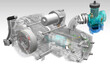 Engine motorcycle transparent 3D illustration
