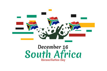 december 16, reconciliation day of south africa vector illustration. suitable for greeting card, pos