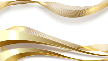 Wall Mural - Luxury background with glitter golden lines elements, Banner cover design.
