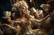 A captivating Venetian opera performance in a historic theater, uniting music and tradition in the heart of Venice during Carnival. Generative Ai.